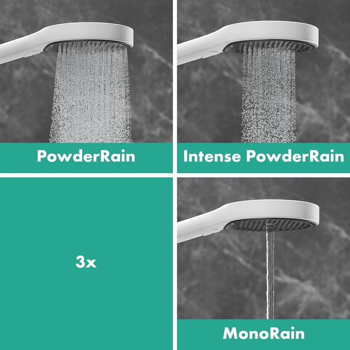 Produktbild hansgrohe Rainfinity Brauseset 130, 3jet, S Puro Brausestange 650mm, 28745 (3 Strahlarten, 14 l/min)