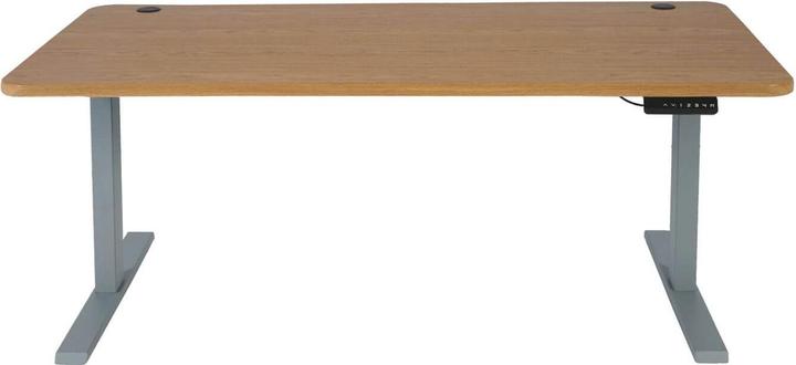 Actual product image Swisshandel24 Desk, computer table, electrically height-adjustable 160x80cm 53kg brown structure, grey (160 x 80 x 121 cm)