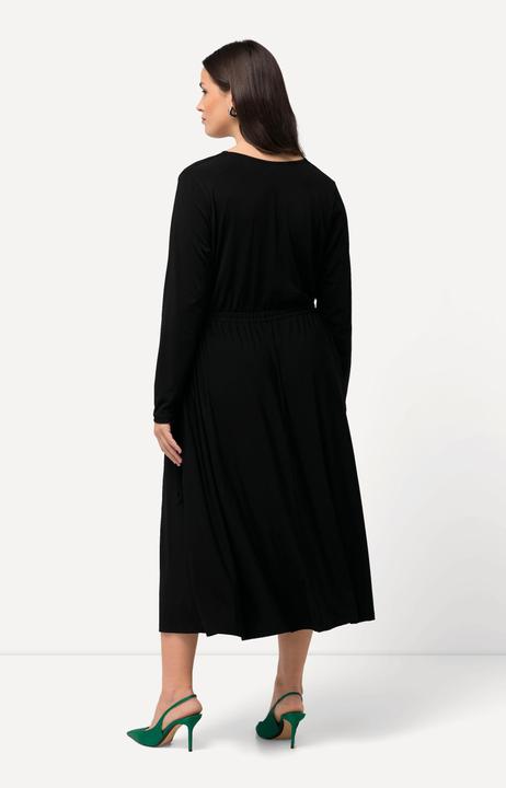 Produktbild Ulla Popken Jerseykleid, A-Linie, Wickeloptik, V-Ausschnitt, Langarm (46, 48)