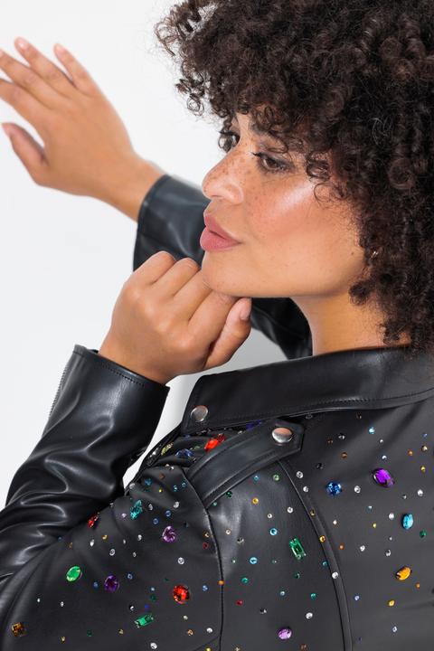 Immagine prodotto Angel of Style Bikerjacke, Lederoptik, farbige Glitzersteinchen (54)
