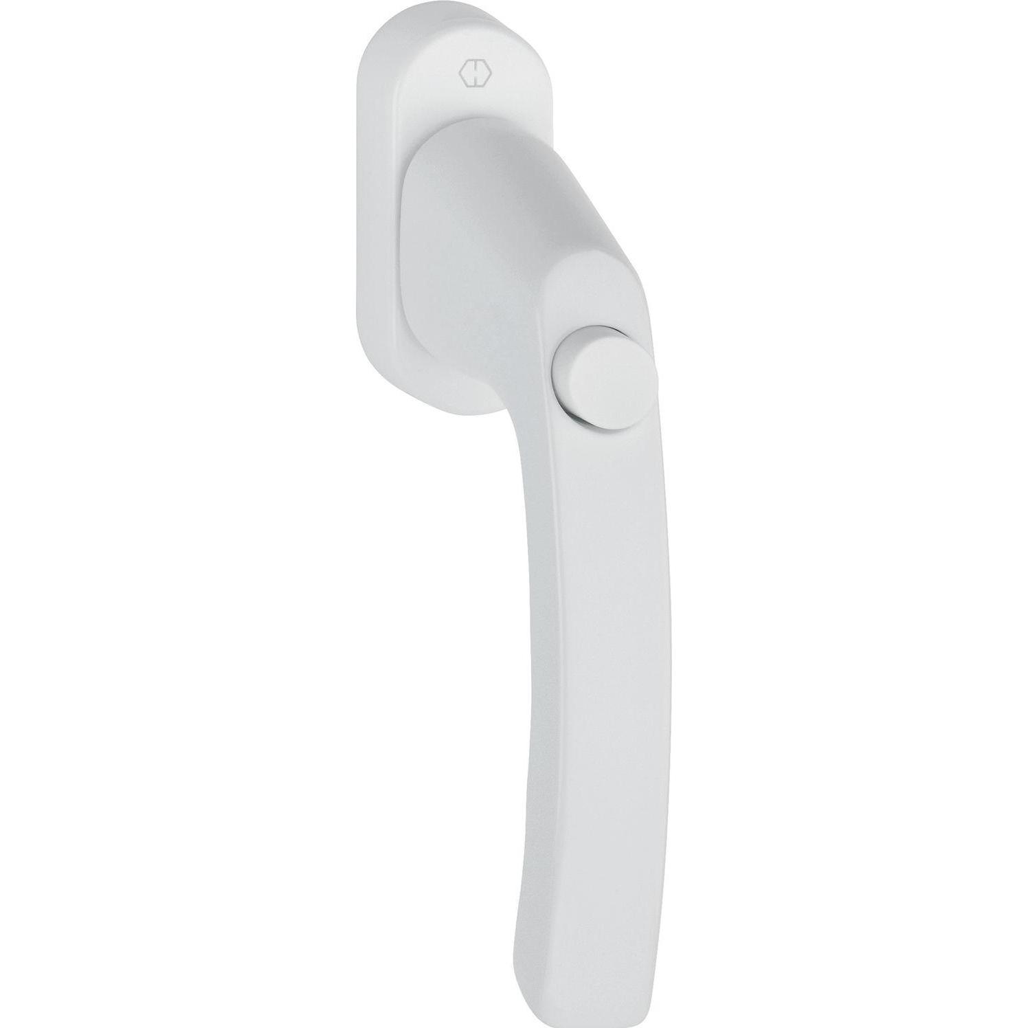 Hoppe, Türgriff + Fenstergriff, Fenstergriff LIÈGE - Druckknopf, Vierkant 7 x 43 mm, Alu weiss (Türgriff)