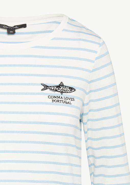 Immagine prodotto Comma T-Shirt Streifenshirt mit Stickerei (44)
