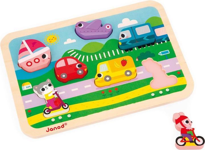 Image du produit Janod Chunky Puzzle Les Vehicules (7 pièces)
