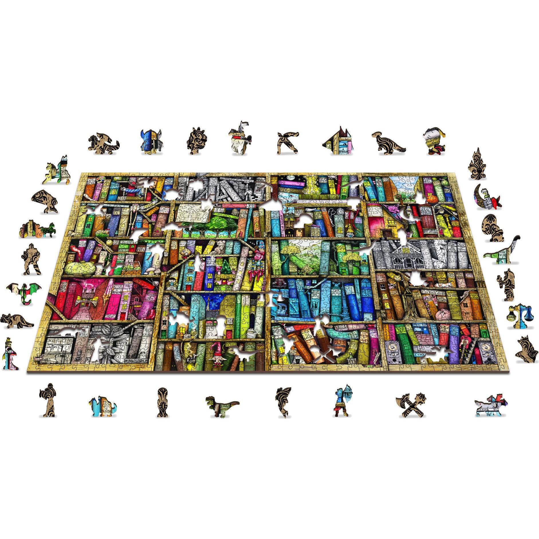 WoodenCity WOODEN CITY Bookshelf 1000 Wooden Puzzle Jigsaw Puzzle with unique shapes (1000 pezzi)