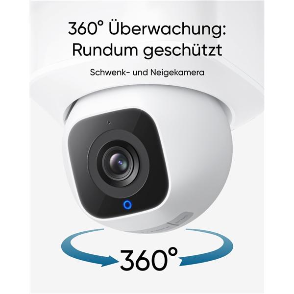 Produktbild eufy Security E30 Floodlight Camera â€“ 360Â° Pan & Tilt â€“ 2K Video â€“ AI Detectie en (1920 x 1080 Pixels)
