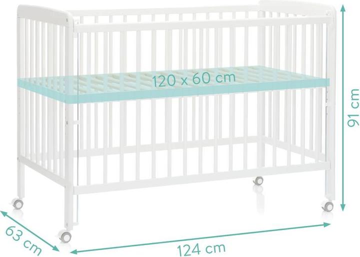 Produktbild Fillikid Beistellgitterbett Nena aus massivem Buchenholz (60 x 120 cm)