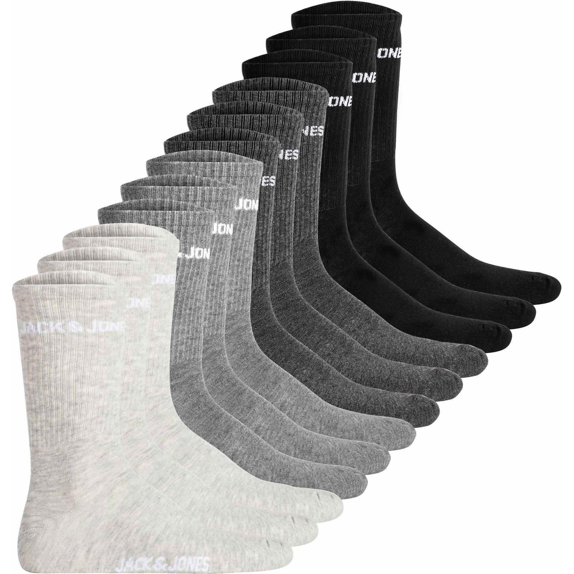 Jack & Jones, Herren, Socken, JACLOGO 12 PACK, Mehrfarbig, (12er Pack, 40 - 46)