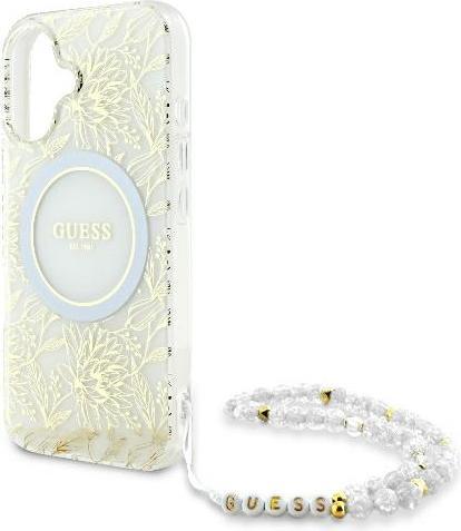 Produktbild Guess GUHMP16MHCPOFPH iPhone 16 Plus 6.7" biały/white hardcase IML Flowers Allover Electro With Pear (Apple iPhone 16 Plus)