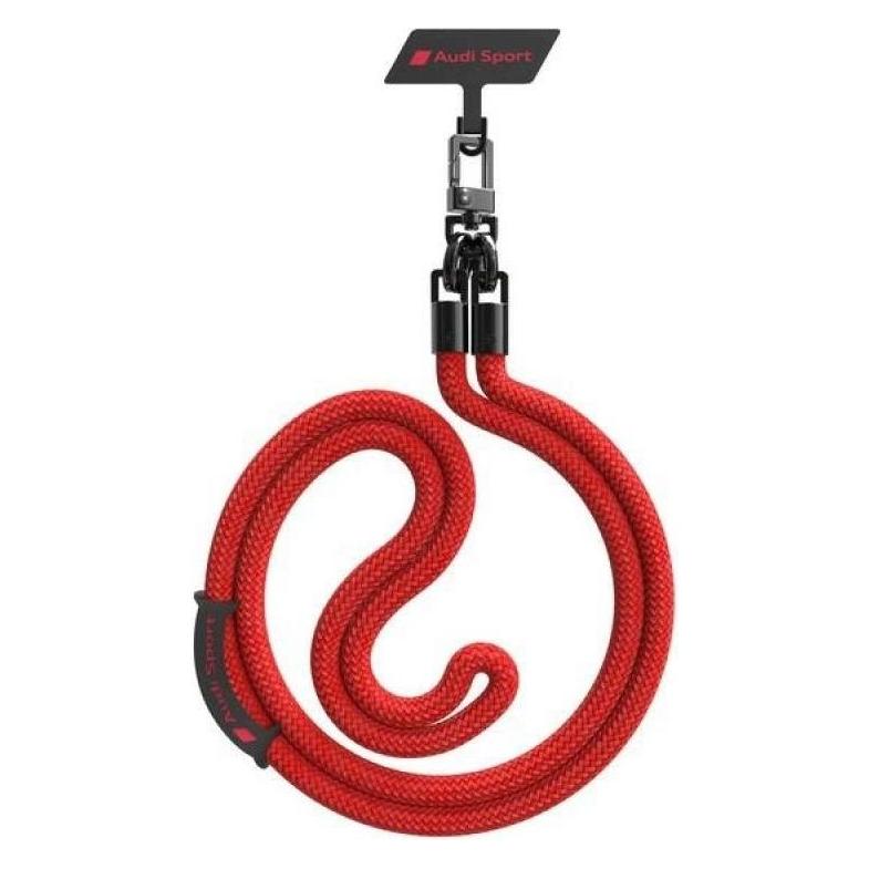 Audi Uniwersalna Smycz Do Telefonu 120cm 10mm Crossbody Czerwony/red Aus-CBL10-Rsq/D1-Rd, Weiteres Smartphone Zubehör, Rot