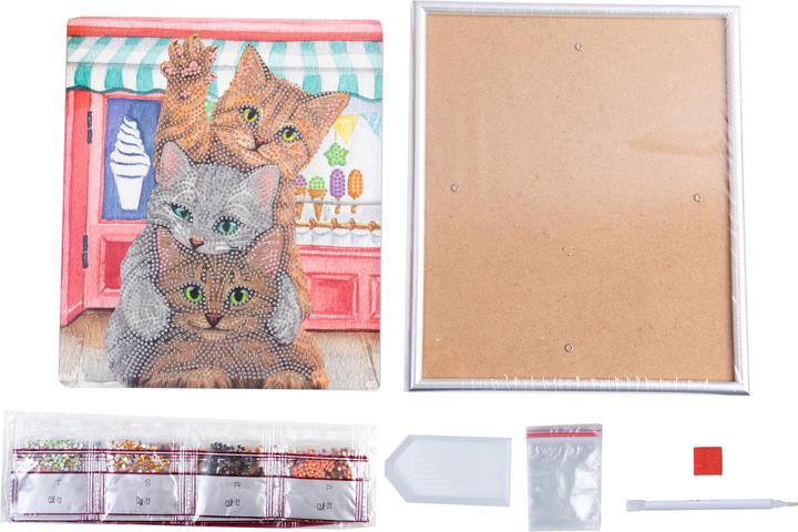 Actual product image Craft Buddy Craft Set Crystal Art Kitten 21 x 25 cm