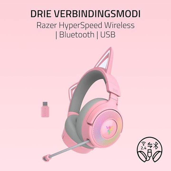 Actual product image Razer Kraken Kitty V3 Pro - Quartz (Wireless)