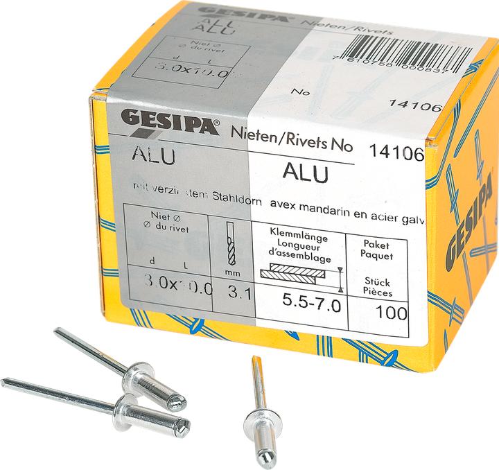 Actual product image Gesipa Rivets aveugles 3.0x10 mm aluminium 100 pièces