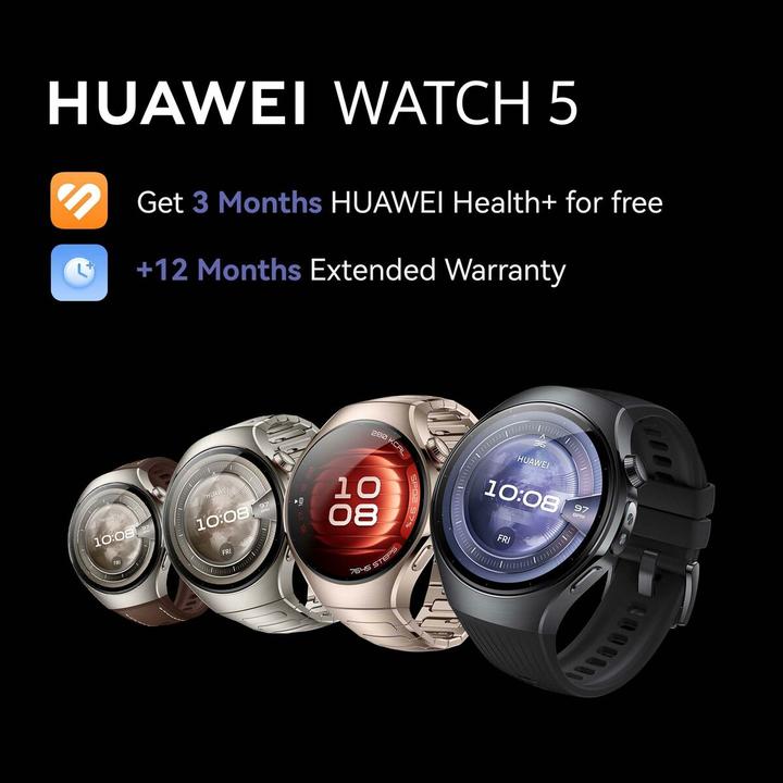 Produktbild Huawei Smartwatches Watch 5 (42mm), Fluorelastomer Hellgrünes Armband, Metallgehäuse, Soc-L19F (42 mm, 4G)