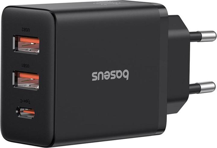 Produktbild Baseus Cube, 30W, 3A, 1 x USB-C - 2 x USB-A, schwarz (30 W, 3 Ports)