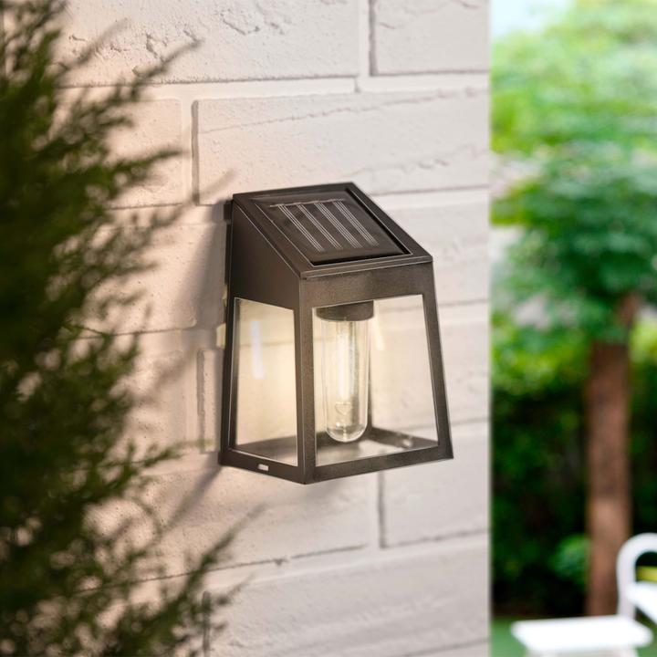 Image du produit Grundig 4er-Set Solar Wandleuchte, warm-weisses Licht, schwarz (IP44)