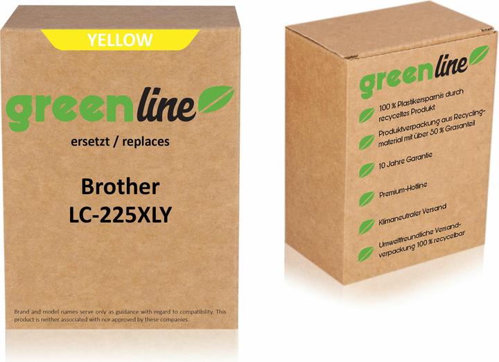 Produktbild Inkadoo Druckerpatronen greenline ersetzt Brother LC-225 XL Y Tintenpatrone LC225 XL Y