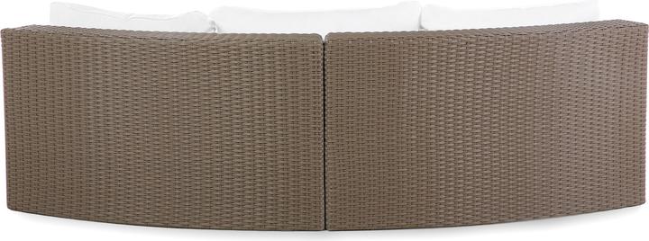 Produktbild Beliani Lounge Set Rattan hellbraun 9-Sitzer rund Auflagen weiss SEVERO