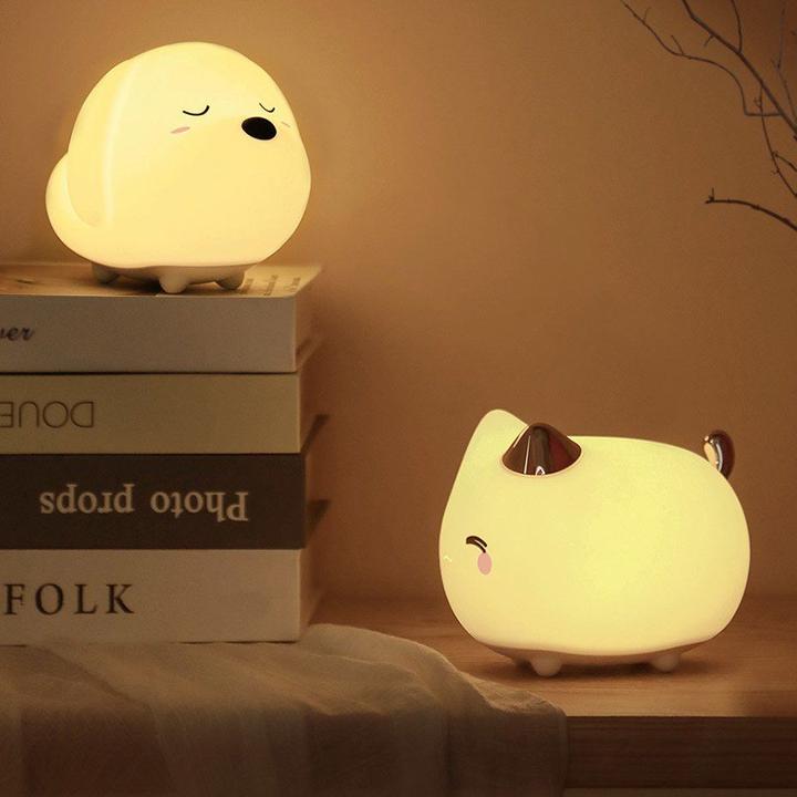 Actual product image Baseus Cute series doggie silicone night light White