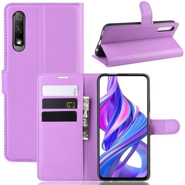 Thumbnail - MU Classic Litchi Leder Bookcover Series (Honor 9X), Smartphone Hülle, Violett