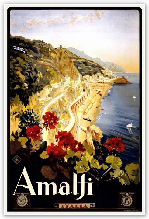 Actual product image Trenddeko Vintage Travel - Amalfi (20 x 30 cm)