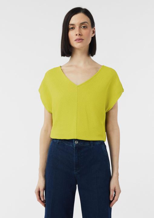 Actual product image Comma T-Shirt Relaxed-Fit-Shirt mit Struktur und V-Ausschnitt (32)