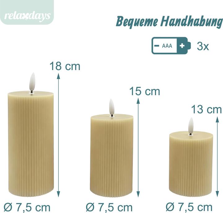 Produktbild Relaxdays 3x LED-Kerzen (3x)