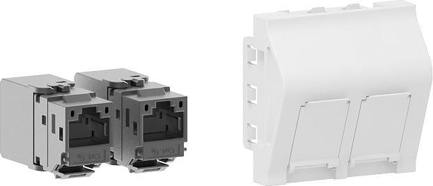 GGK 6633 M45 Keystone adapter 2 ports Cat6A 180° 9010