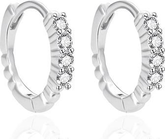 Immagine prodotto Agato - Round silver earrings with clear zircons AGT-E065KW