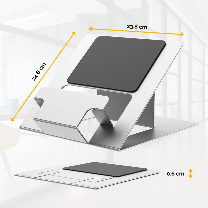 Actual product image Fellowes HYLYFT Notebook Stand Stainless Steel