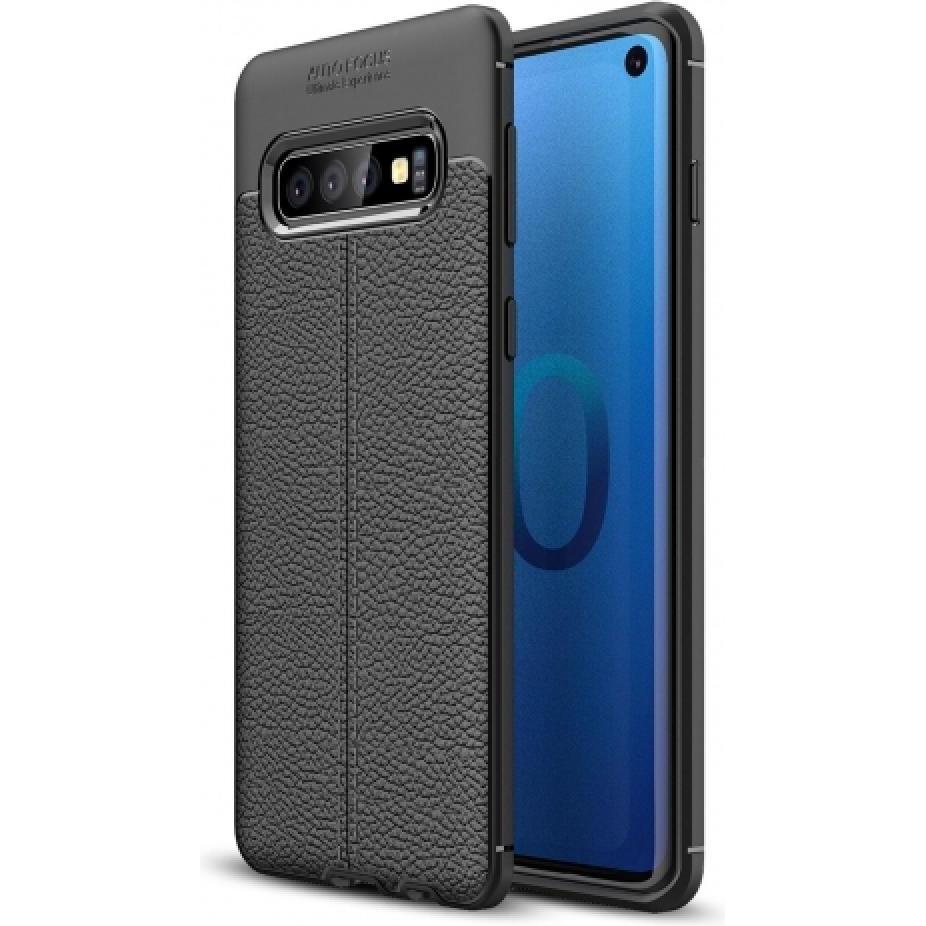Screenguard Samsung Galaxy S10 5G Hülle Leather Design TPU Cover (Samsung Galaxy S10 5G), Smartphone Hülle, Schwarz