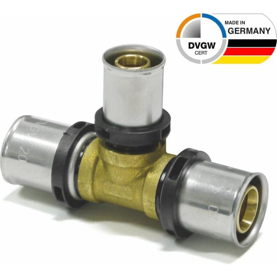 Thumbnail - Sanpro, Rohrverbindungstechnik, THPRESS Pressfitting T-Stück Mittelabgang reduziert, Grösse 20x2, Abgang 16x2 - 20x2 (T-...