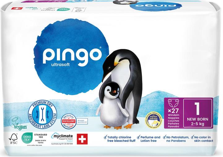 Produktbild Pingo Ökowindeln (Gr. 1, Halbmonatsbox, 108 Stück)