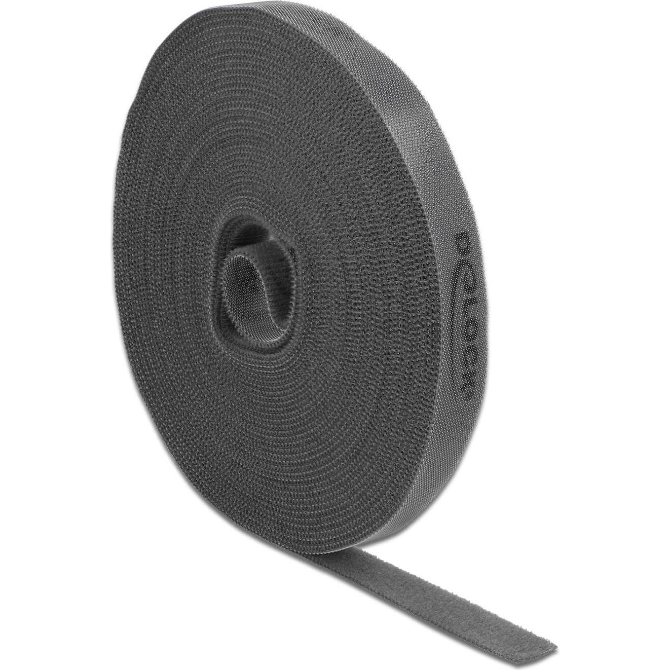 Delock, Klettband, Klettband 10 m x 15 mm Grau (15 mm)