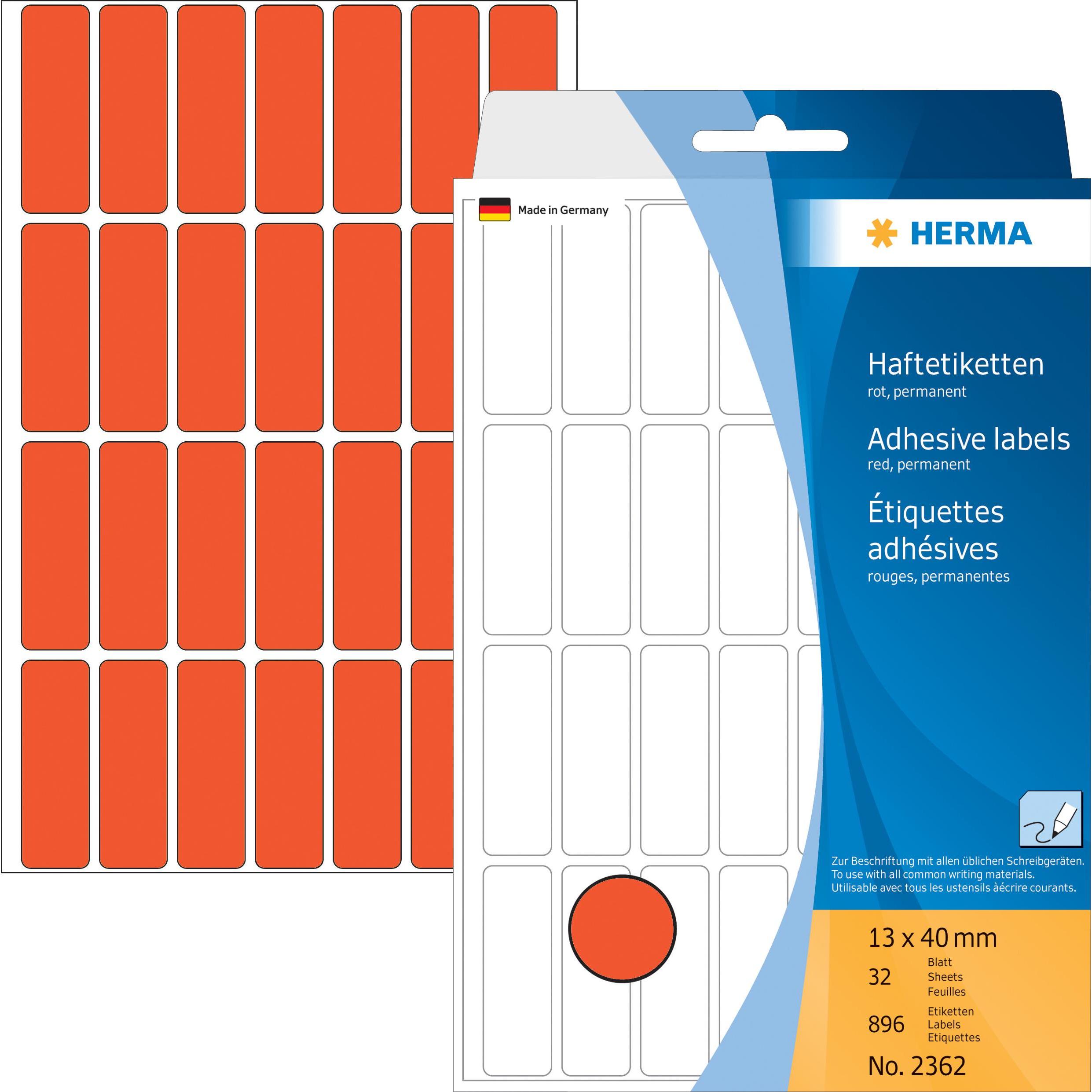 Herma, Etiketten, Haftetiketten permanent
