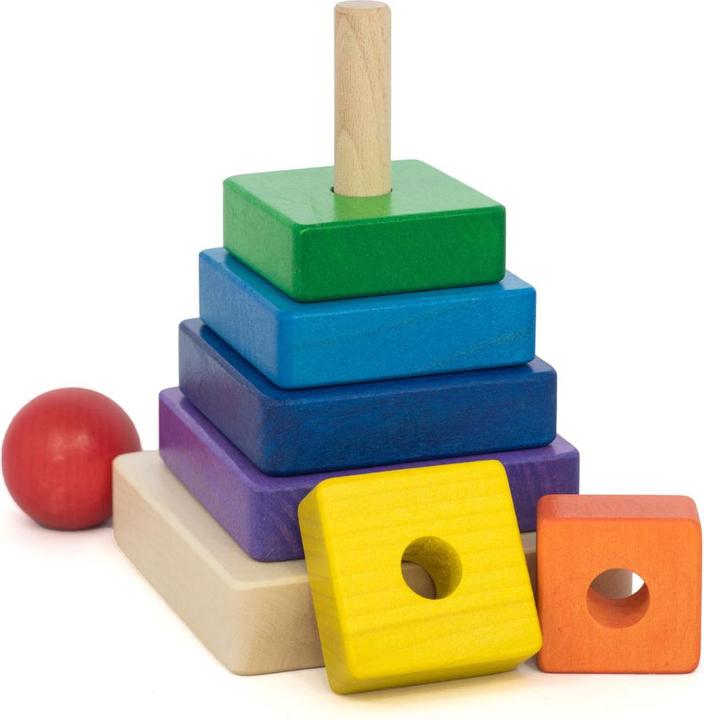 Produktbild Holzecke Turm aus Bunten Blöcken Quadrate