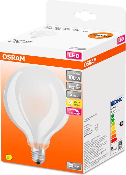 Actual product image Osram Superstar Globe95 (E27, 11 W, 1521 lm, 6 x, E)