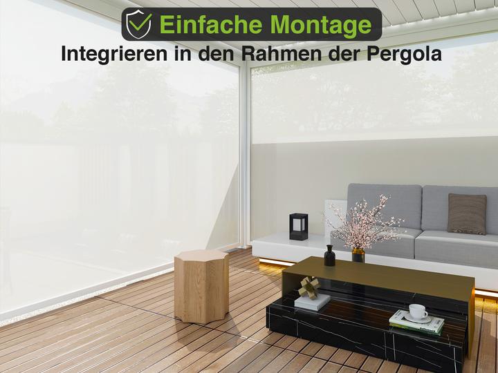 Produktbild Weide Sonnenrollo für Ventaris/ Pergola 4.00m Weiss (280 cm, 20 cm)