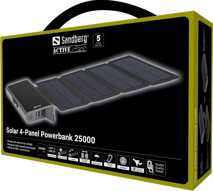 Produktbild Sandberg Solar 4-Panel (25000 mAh, 18 W, 92500 Wh)