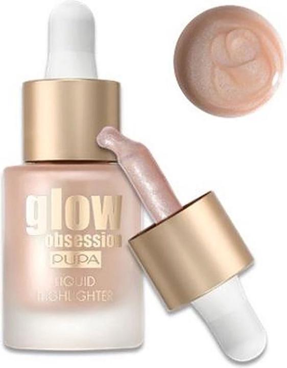 Productafbeelding Pupa Milano Glow Obsession Vloeibare Highlighter Metallic Effect Maanlicht (002 Maanlicht, Markeerstift)