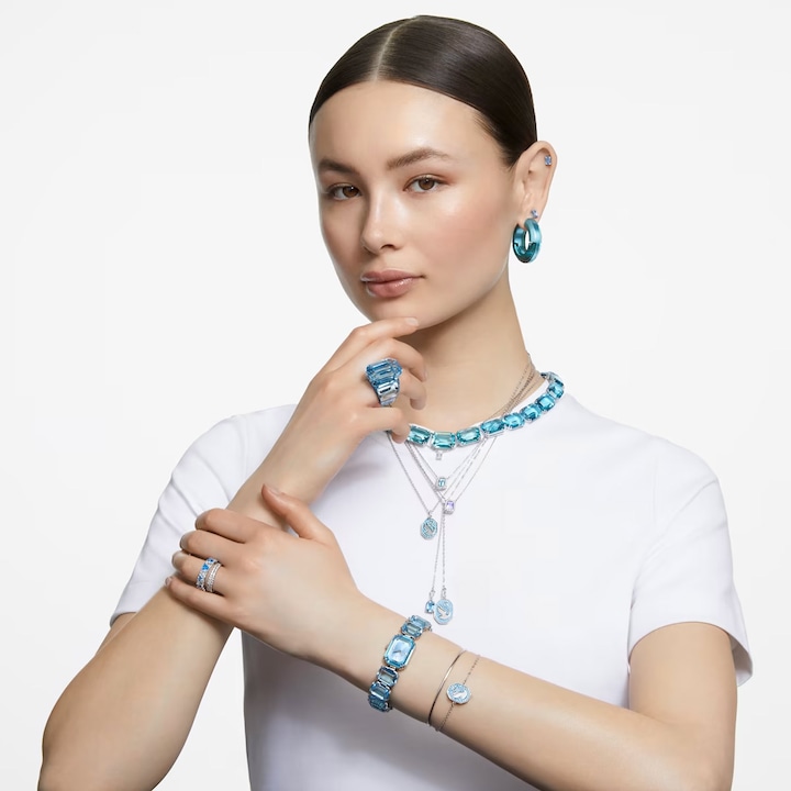 Immagine prodotto Swarovski Anello Cocktail Lucent Taglio Ottagonale Blu (55)