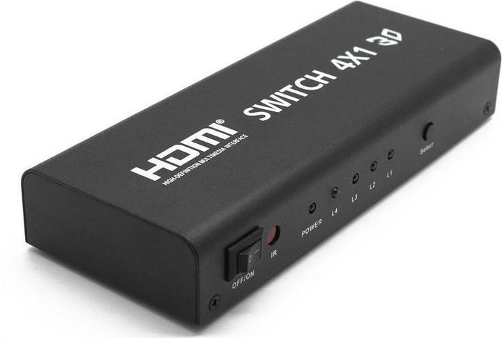 Actual product image PremiumCord HDMI switch 4:1 s audio výstupy ( stereo, Toslink, coaxial )