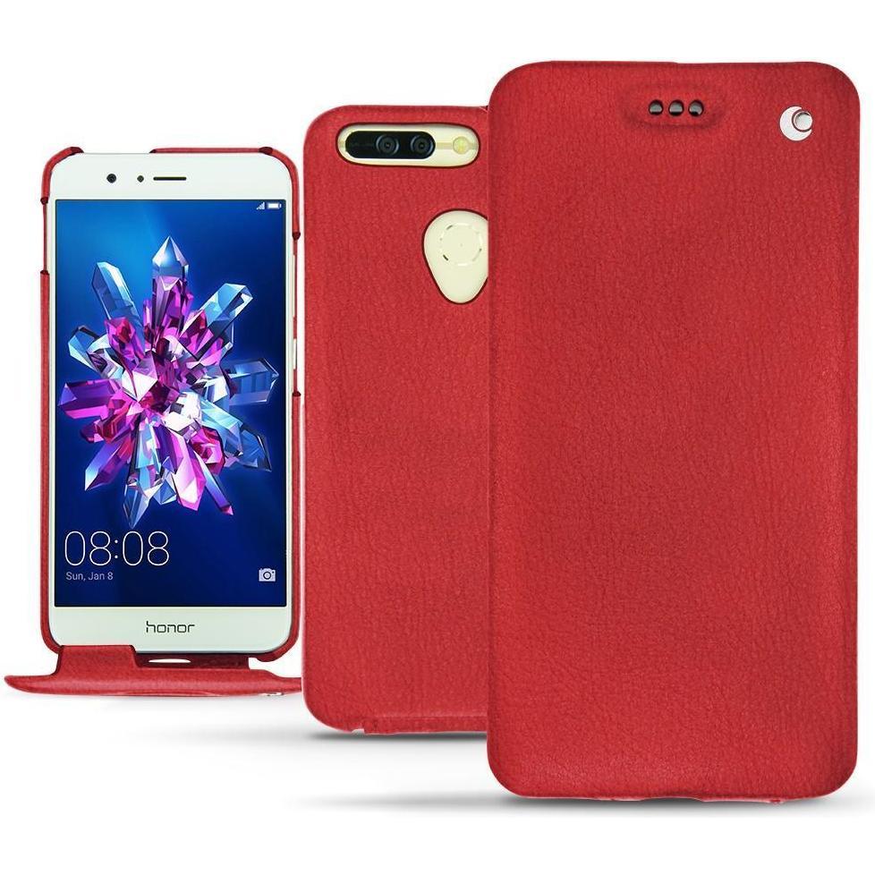Noreve Lederschutzhülle vertikal (Honor 8 Pro), Smartphone Hülle, Rot
