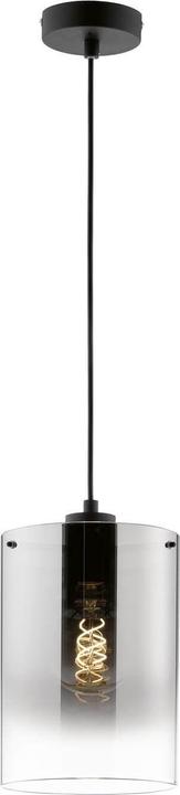 Produktbild Fischer & Honsel Honsel Pendelleuchte Samu - sandschwarz/Glas rauchfarben zu klar (60895) (E27)