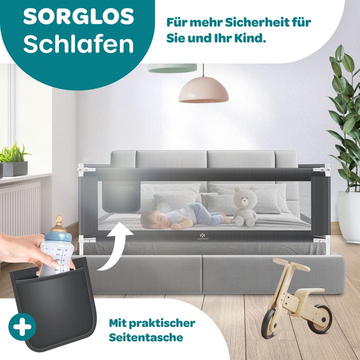 Actual product image Kesser Bed Rail Dark Grey 150cm