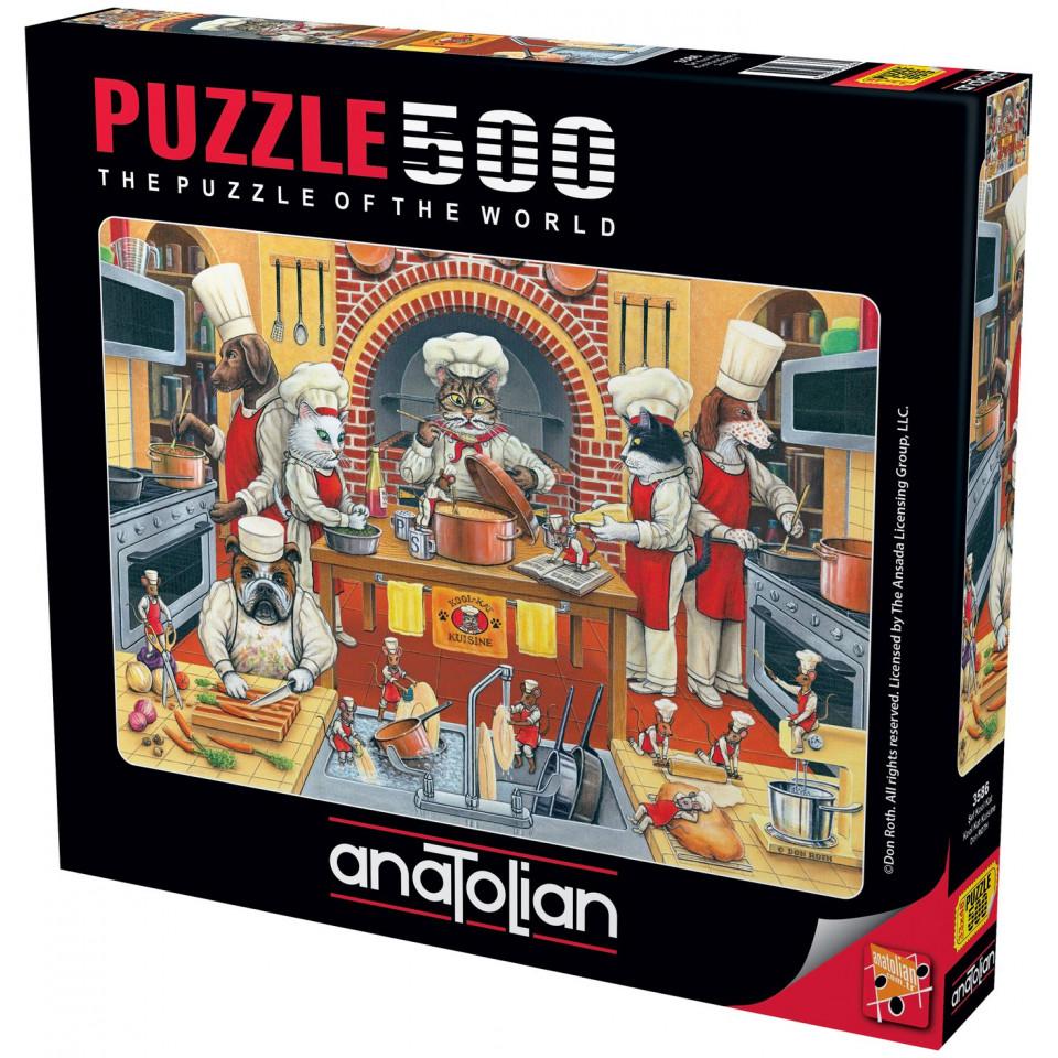 Anatolian 3586 puzzle 500 pcs. Cats, Dogs in the Kitchen by Don Roth (500 Teile)