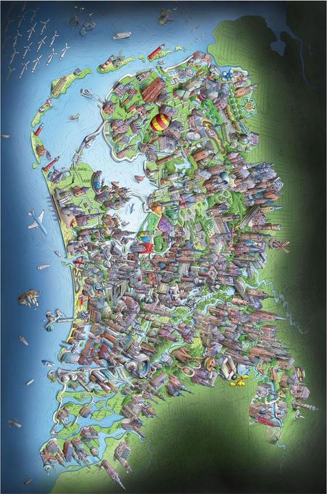 Actual product image Puzzle Netherlands from a bird's eye view, 1000 pieces. (1000 pieces)