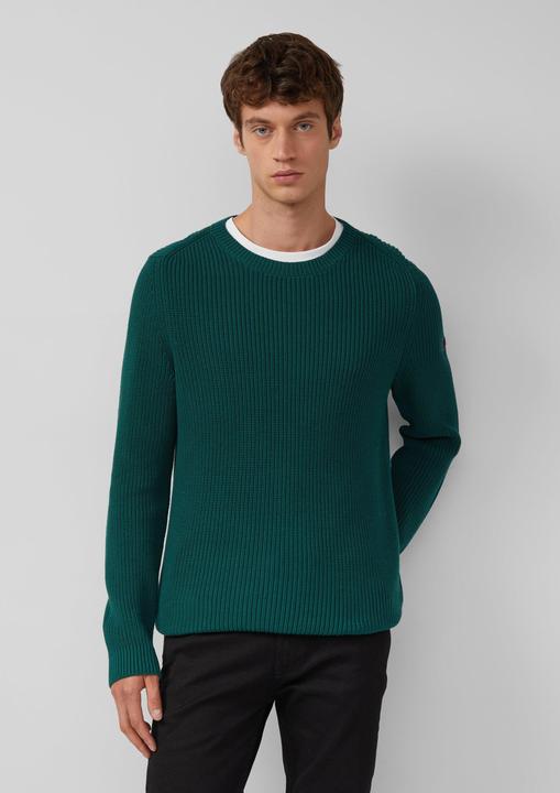 Image du produit s.Oliver Strickpullover Strukturierter Baumwoll-Pullover mit Label-Patch (3XL)