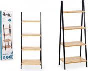 Immagine prodotto Berilo scaffale a 4 ripiani in bambù nero (30 x 40 x 109.30 cm)