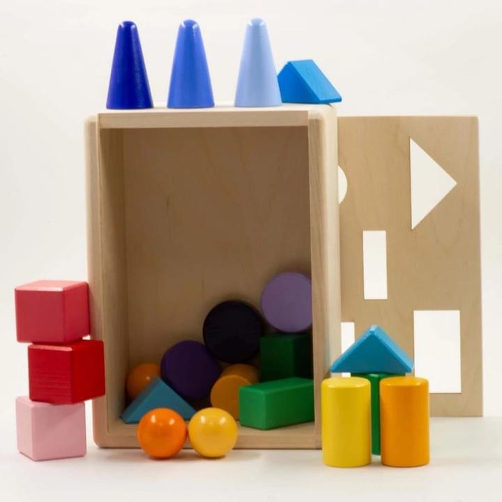 Actual product image Activity Board Wooden sorter, stackable in colour - Toys Geometric