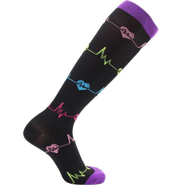 JTI, Herren, Sportsocken, Kniehohe Unisex-Stützsocken - Pulse - L / XL (S, M), Schwarz